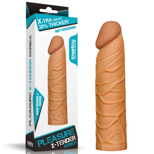 PLEASURE X-TENDER PENIS SLEEVE 51 BROWN