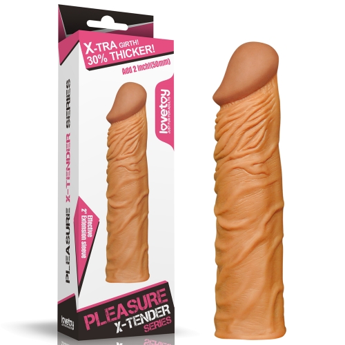 PLEASURE X-TENDER PENIS SLEEVE 52 BROWN