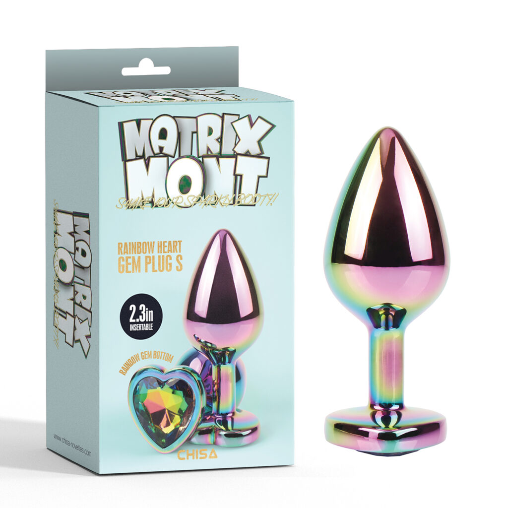 RAINBOW HEART GEM PLUG S